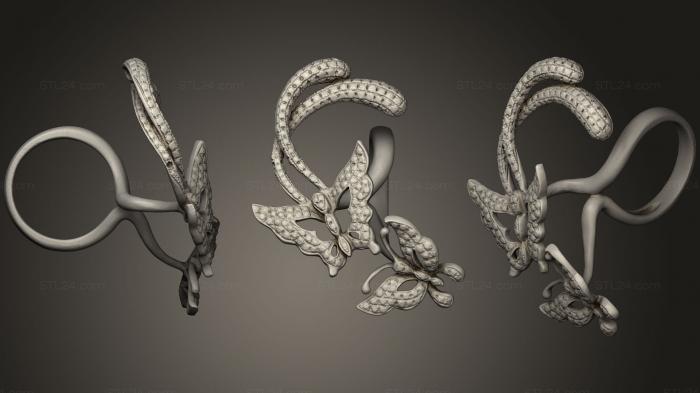 Jewelry (Butterfly Ring, JVLR_0346) 3D models for cnc